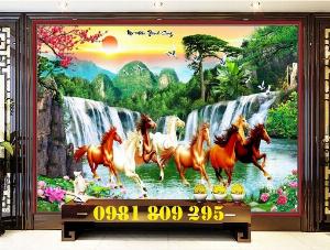 Tranh gạch bát mã truy phong HGSF6