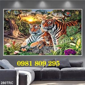 Gạch tranh phong thủy - gạch tranh 3d hổ GDSF7