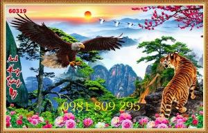 Gạch tranh phong thủy - gạch tranh 3d hổ GDSF7