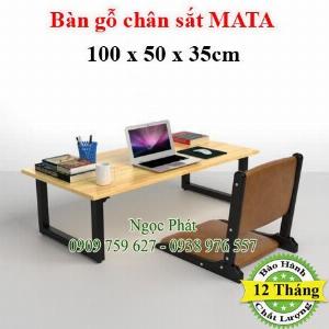 Bàn Gỗ Cao Su Chân Sắt Xếp - Bàn Làm Việc Cao Cấp Ngọc Phát