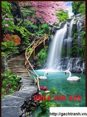 Tranh gạch 3d ốp tường cầu thang -86N