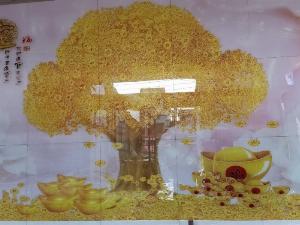 Tranh gạch 3d cây kim tiền gạch tranh 3d cây kim tiền 643XM