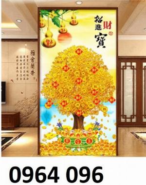 Tranh gạch 3d cây kim tiền gạch tranh 3d cây kim tiền 643XM