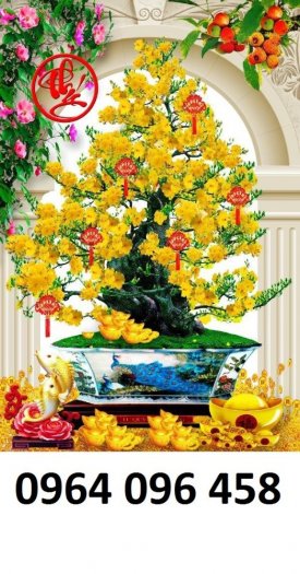 Tranh gạch 3d cây mai - gạch tranh 3d cây mai 85SB