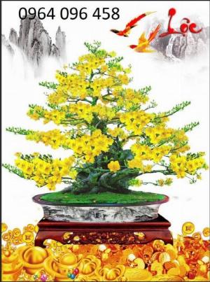 Tranh gạch 3d cây mai - gạch tranh 3d cây mai 85SB
