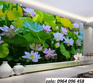 Tranh gạch 3d hoa sen - gạch tranh 3d hoa sen 7644sx