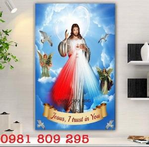 Tranh công giáo - tranh gạch men lòng chúa thương xót H087