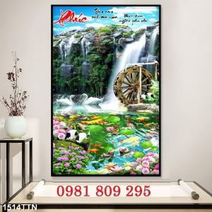 Tranh gạch khổ dọc - gạch 3d thác nước GSF7