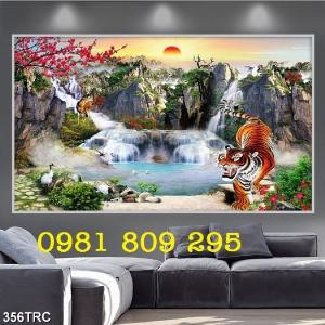 Tranh 3d hổ - tranh gạch mãnh hổ ốp tường GF76