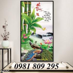 Tranh gạch 3d chim công ốp tường GSF6