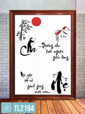 Tranh gạch men đẹp - tranh cha mẹ