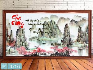 Tranh gạch men đẹp - tranh cha mẹ