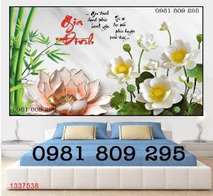 Tranh gạch ốp tường - gạch 3d hoa sen sứ ngọc HSG87