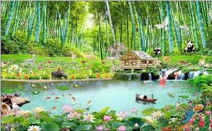 Tranh gạch men 3d cây tre - NB55