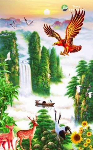 Tranh gạch chim đại bàng phong thủy - FDS22