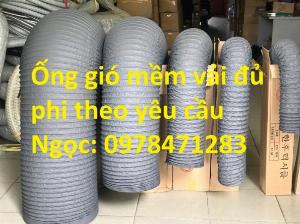 Ống gió mềm vải, ống gió vải công nghệ Hàn Quốc phi 100, phi 150, phi 200, phi 250mm.