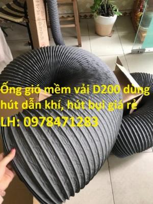 Ống gió mềm vải, ống gió vải công nghệ Hàn Quốc phi 100, phi 150, phi 200, phi 250mm.