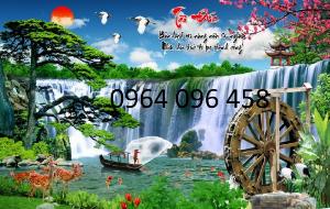 Tranh gạch 3d phong cảnh sông nước - gạch tranh 3d - BVC44