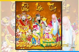 Tranh phúc lộc thọ tranh gạch 3d phúc lộc thọ - BNN6