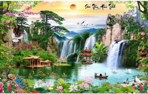 Tranh gạch 3d thác nước chảy - GFD5