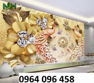 Tranh 3d - tranh gạch 3d ốp tường phòng khách DX3
