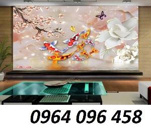 Tranh cửu ngư quần hội - tranh gạch 3d ốp tường - DSAA2