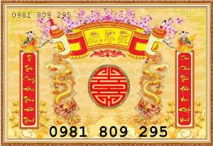 Tranh ốp ban thờ - gạch tranh cửu huyền thất tổ GF76