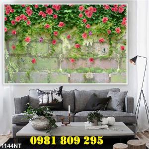 Tranh gạch men giàn hoa hồng dây 3d HO56
