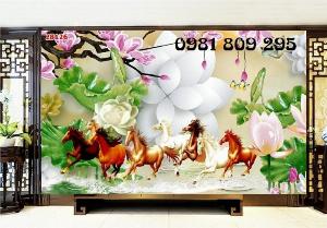 Gạch tranh ngựa Bát Mã Truy Phong OH76