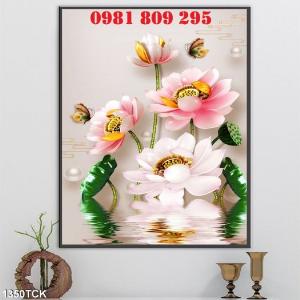 Gạch tranh hoa sen- tranh ốp tường 3d GT65