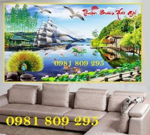 Tranh gạch men thuyền buồm L97