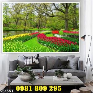 Tranh gạch men vườn hoa 3d HFG8