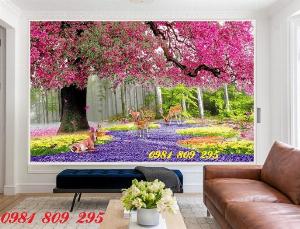 Tranh gạch men vườn hoa 3d HFG8