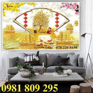 Tranh gạch men cây tiền tài lộc 3d HFG65