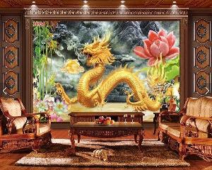 Tranh rồng phụng - tranh gạch men 3d ốp tường rồng phụng - DSZZ2