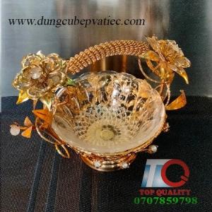 Giỏ đựng trái cây, bánh kẹo mạ vàng