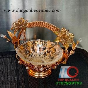 Giỏ đựng trái cây, bánh kẹo mạ vàng