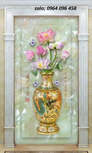 Tranh bình hoa 3d - gạch tranh 3d mẫu bình hoa - 9889C