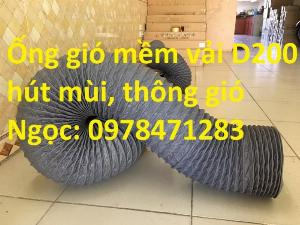 Ống gió mềm vải phi 200, phi 300, phi 400, phi 500mm công nghệ Hàn Quốc.