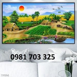 Tranh gạch 3D phong cảnh đồng quê Việt Nam