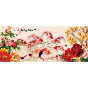 Tranh cá koi - tranh gạch 3d cá koi - FXX32