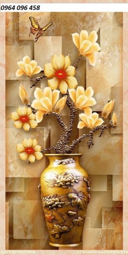 Mẫu tranh bình hoa - tranh gạch 3d ốp tường - FDCC4