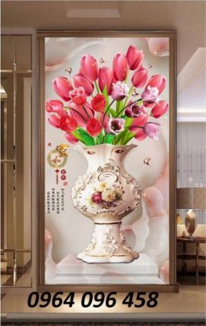 Mẫu tranh bình hoa - tranh gạch 3d ốp tường - FDCC4