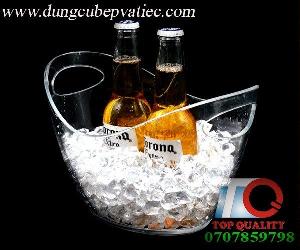 Bowl nhựa mica trong - đựng đá, ướp lạnh rượu, nia, nước uống