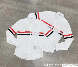 Áo sơ mi nam nữ sọc 3 màu ngang ngực