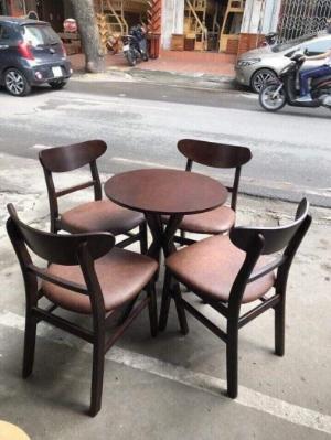 Bộ bàn ghế gỗ cafe sơn nâu