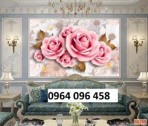 Tranh hoa mẫu đơn - tranh gạch 3d ốp tường - 888XB