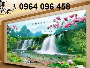 Tranh 3d phòng khách - tranh gạch 3d phòng khách 9433DN