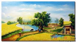 Mẫu tranh gạch 3d phong cảnh đồng quê - FDS866