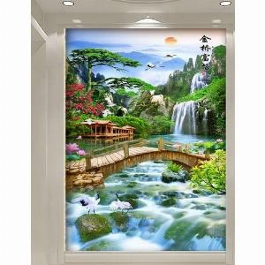 Tranh gạch 3d cảnh đồng quê - gạch tranh 3d đồng quê - 974XP